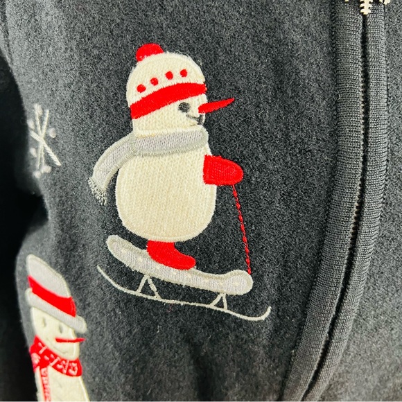 NWT Charter Club Christmas Snowman Full Zip Wool Cardigan Jacket Size M - Picture 8 of 16